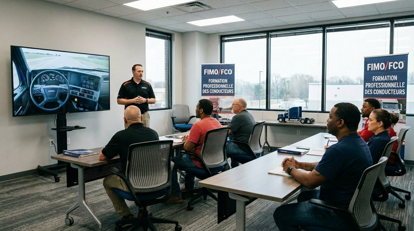 Formateur ECF Pro Conduite accompagnant un conducteur en formation transport