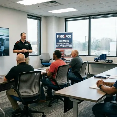 Formateur ECF Pro Conduite accompagnant un conducteur en formation transport